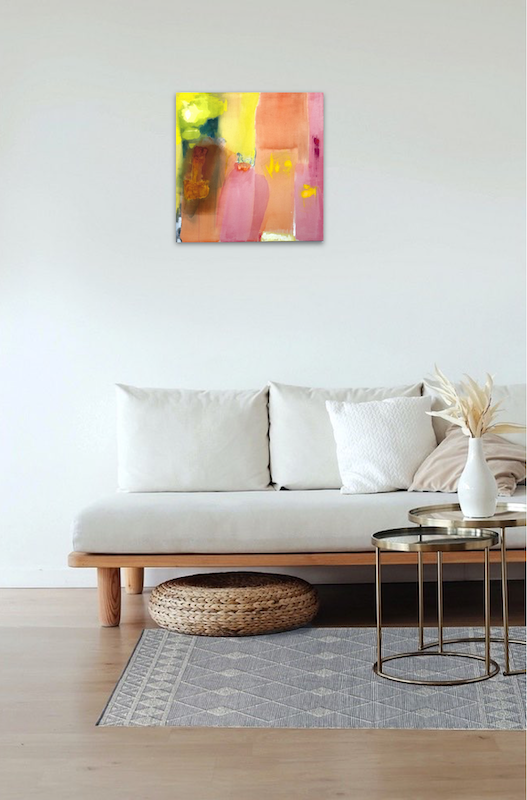 Bildnummer 3689, Ohne Titel, Acryl auf Baumwolle, Maße 80 x 80 cm, Gudrun Hotte-Reif 2022
