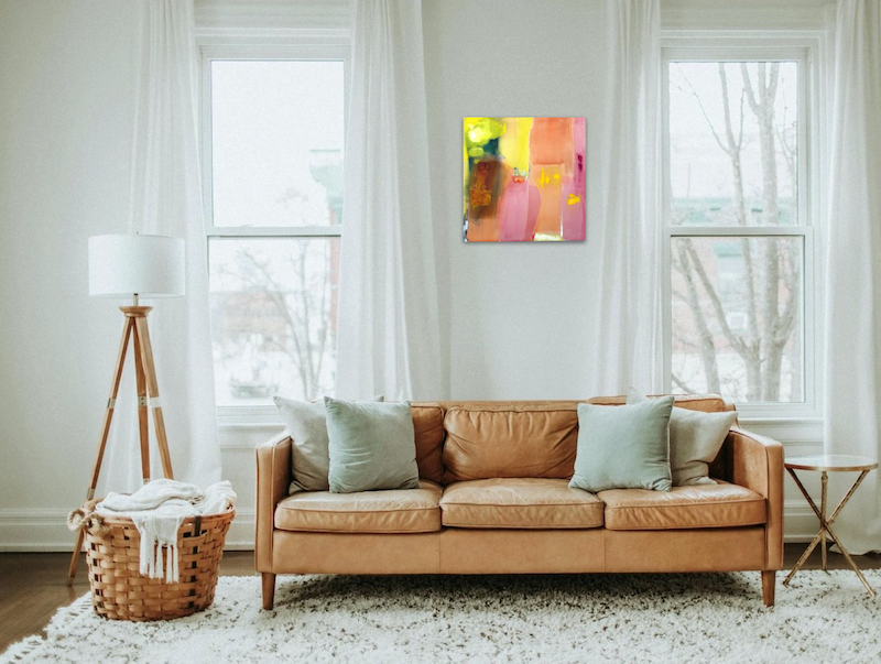 Bildnummer 3689, Ohne Titel, Acryl auf Baumwolle, Maße 80 x 80 cm, Gudrun Hotte-Reif 2022