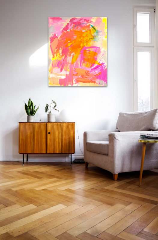 Bildnummer 4667, Summerfeeling Acryl auf Leinwand, Maße 120 x 100 cm, Gudrun Hotte-Reif 2021