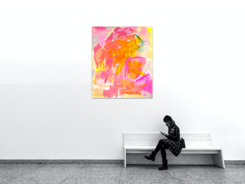 Bildnummer 4667, Summerfeeling Acryl auf Leinwand, Maße 120 x 100 cm, Gudrun Hotte-Reif 2021