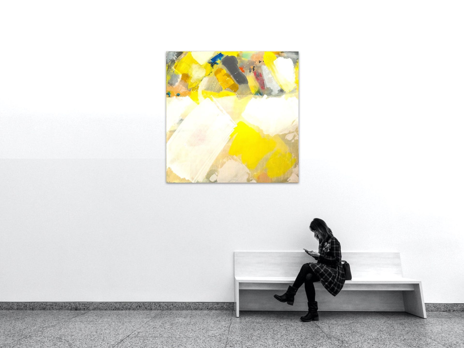 Bildnummer 4706, Ohne Titel, Acryl Öl Ölkreide auf Leinwand, Maße 100 x 100 cm, Gudrun Hotte-Reif 2021