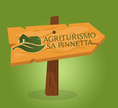 Un cartello di legno marrone su sfondo verde con la scritta 