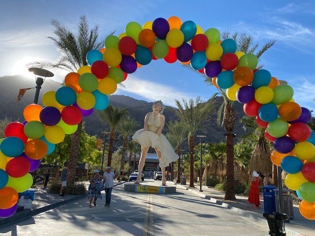 Close up of rainbow arch