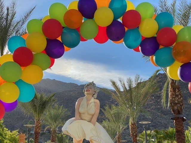 Close up of rainbow arch