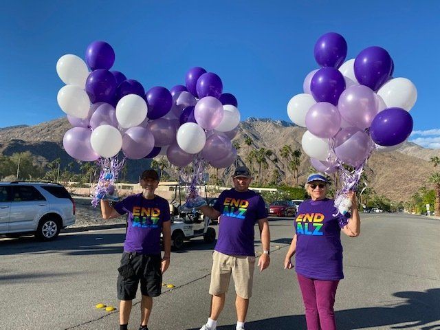 Purple & white balloons