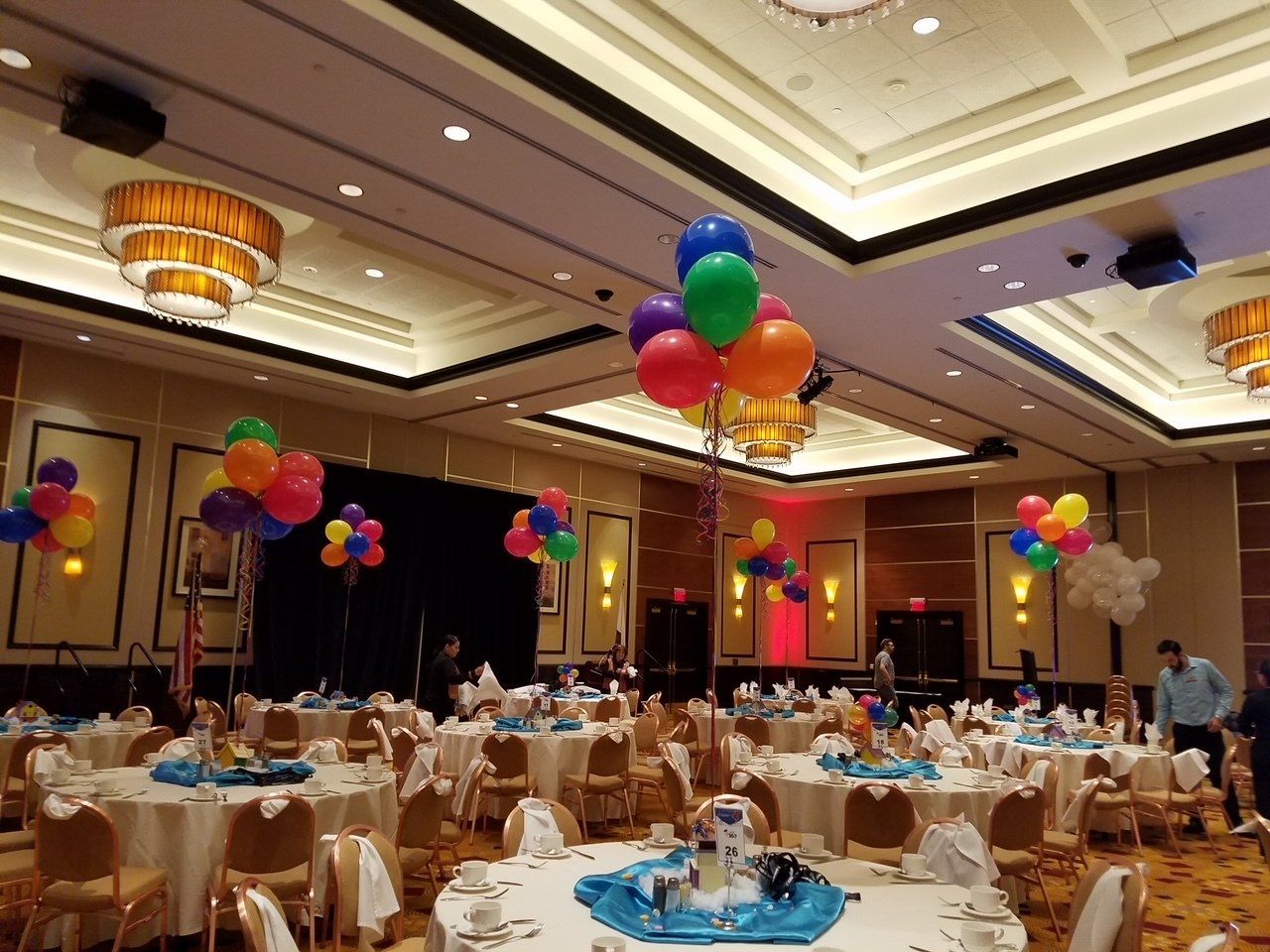 Pink, Orange, Green & Blue Balloons