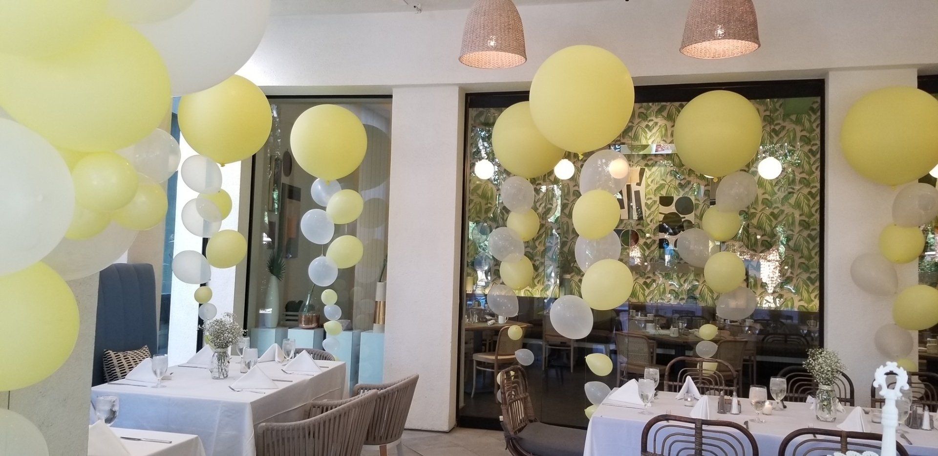 Yellow & white balloons