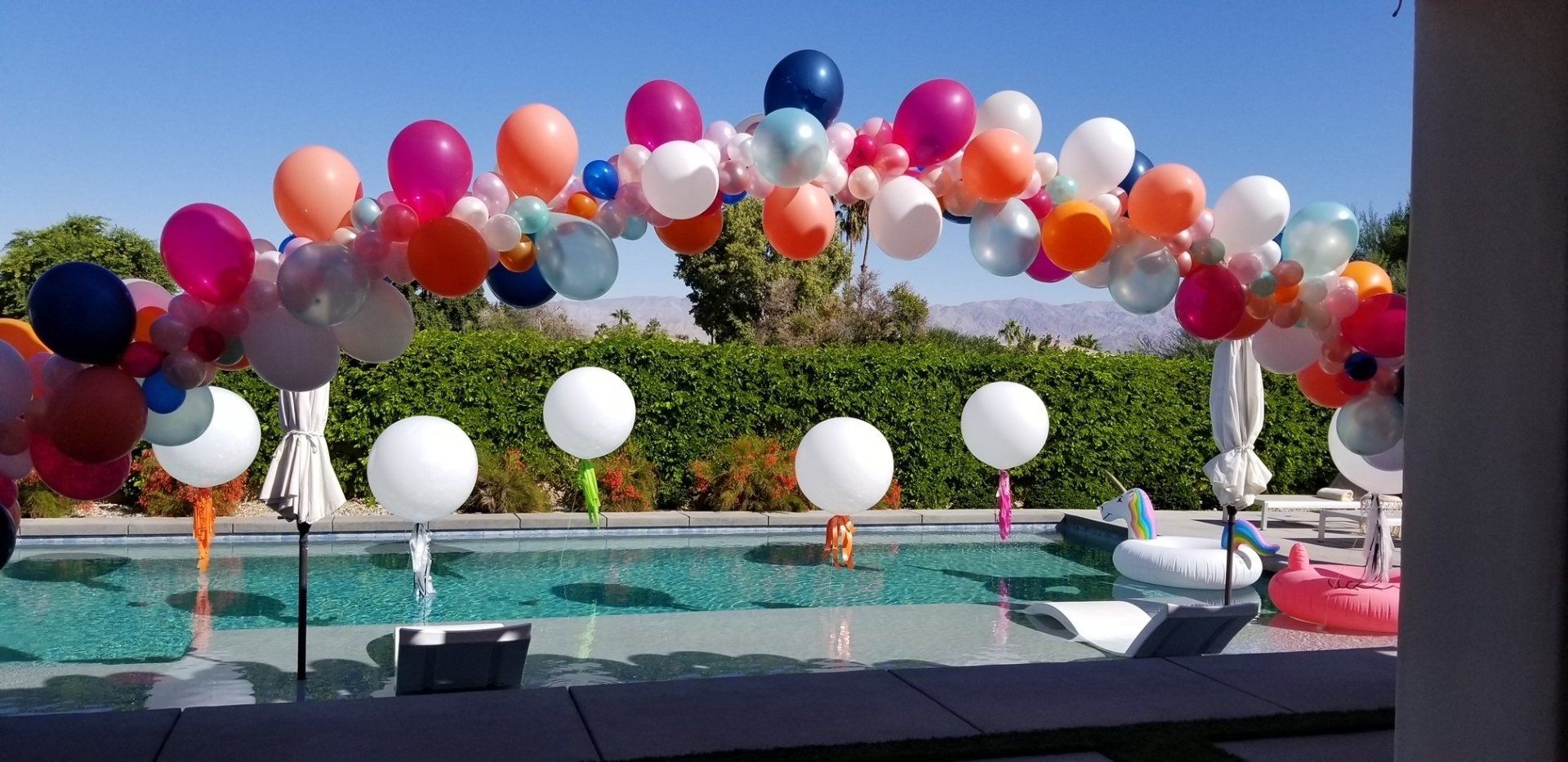 Pink & White balloons