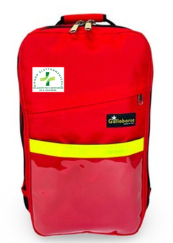 Zaino da soccorso 118 in cordura con tasta in crystal e cordura e banda rifrangente
