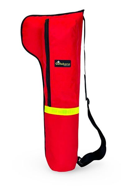 Sacca da trasporto per bombole ossigeno da 3 a 5 litri prodotti in cordura. Colore Rosso con bande ad alta visibilità.
