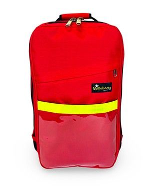 Zaino da soccorso 118 rosso in cordura per ambulanza. Con tasca in crystal e banda rifrangente