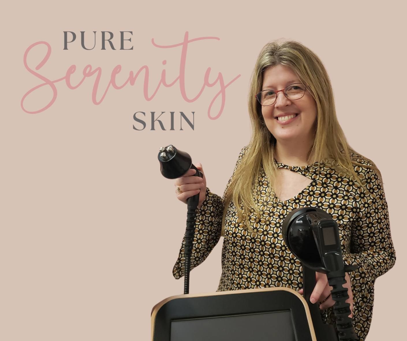 Woman holding skincare devices, smiling.