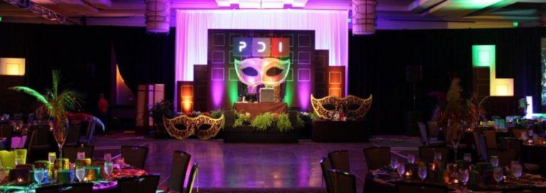Audio visual and lighting for an event