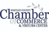 the logo for the whitley county chamber of commerce and visitors center .