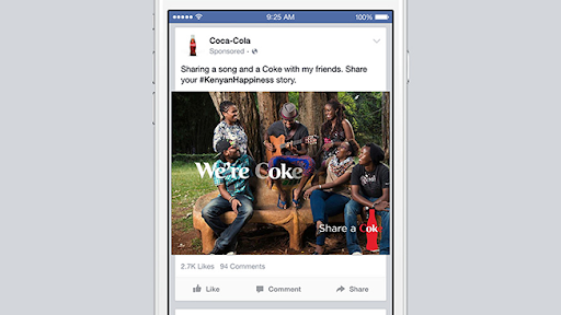 contoh facebook ads coca cola