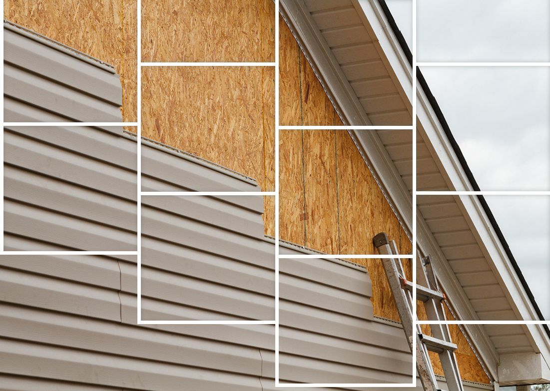 A ladder is sitting on the side of a house.