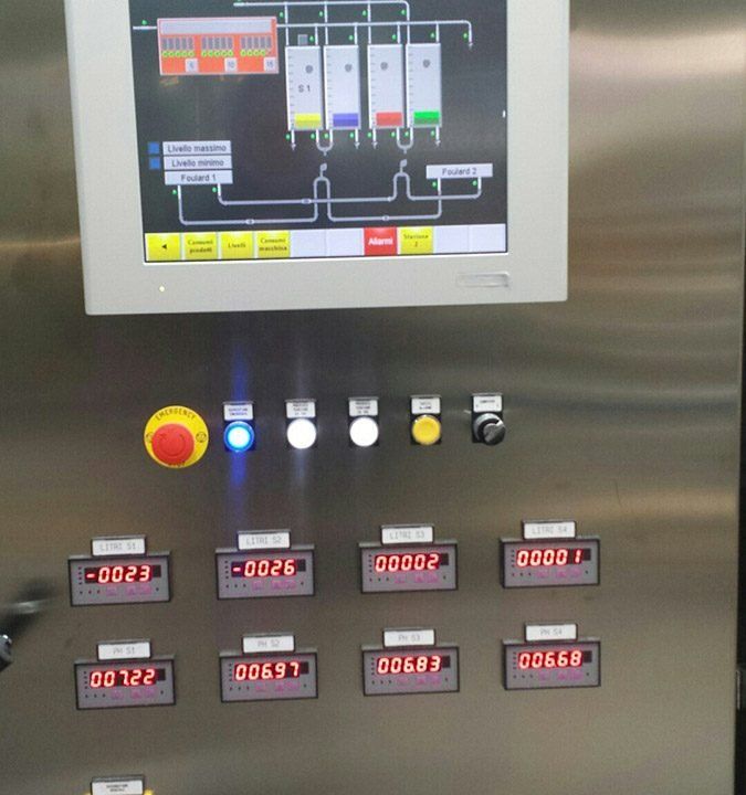 display con pianta di pompe e valvole