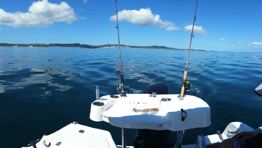 View of calm ocean water from the boat