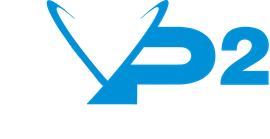 Logotipo azul com texto 