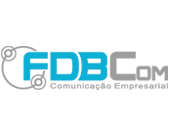 Logotipo da FDBCom, uma empresa de comunicação empresarial. O texto 