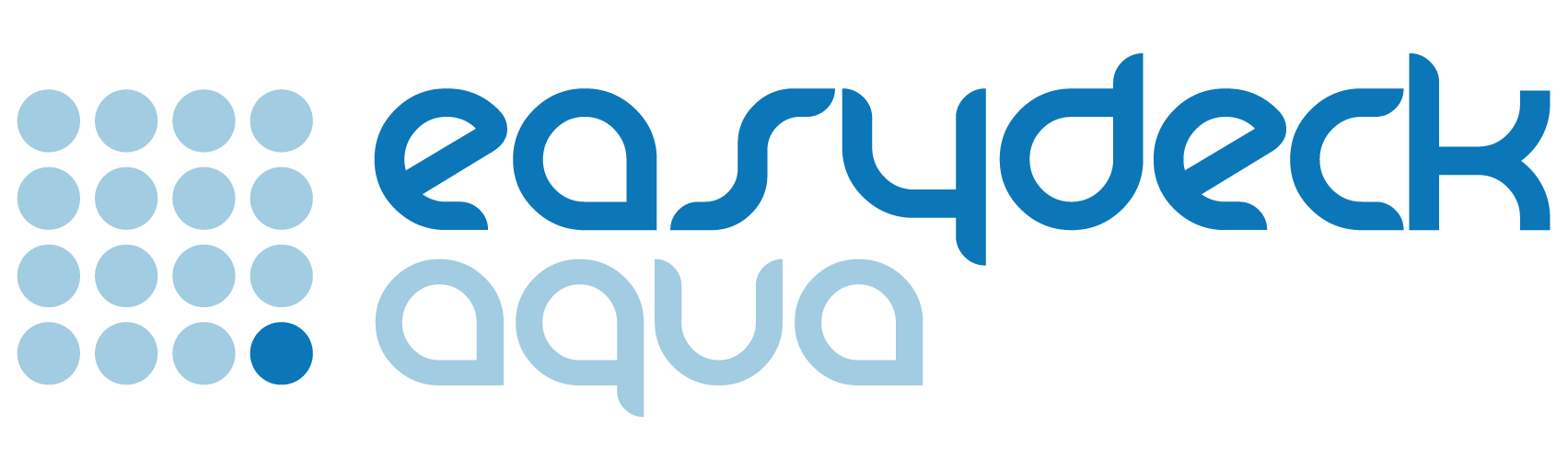 un logotipo azul y blanco para easydeck aqua