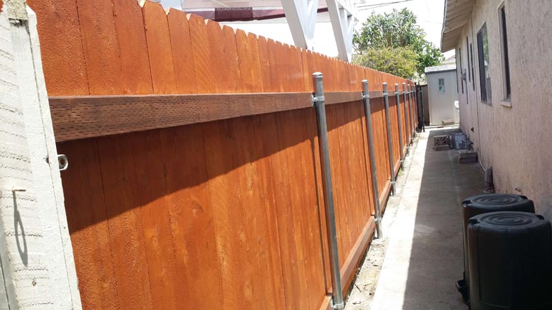 Wooden Fence with Metal Posts  — Installation in Inglewood, CA - King Dave Fence