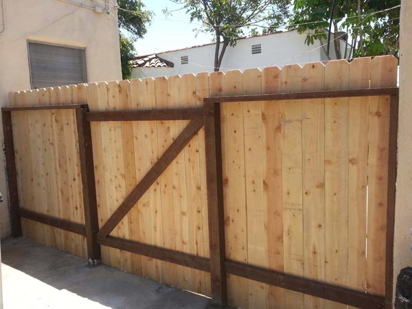 Wooden Fence with Wooden Bracing — Installation in Inglewood, CA - King Dave Fence