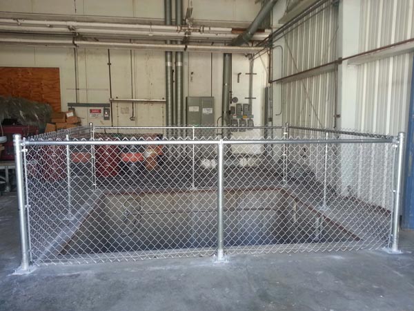 Chain Link Fences Around Hole — Installation in Inglewood, CA - King Dave Fence