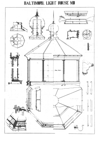 blueprint drawing of the light containment