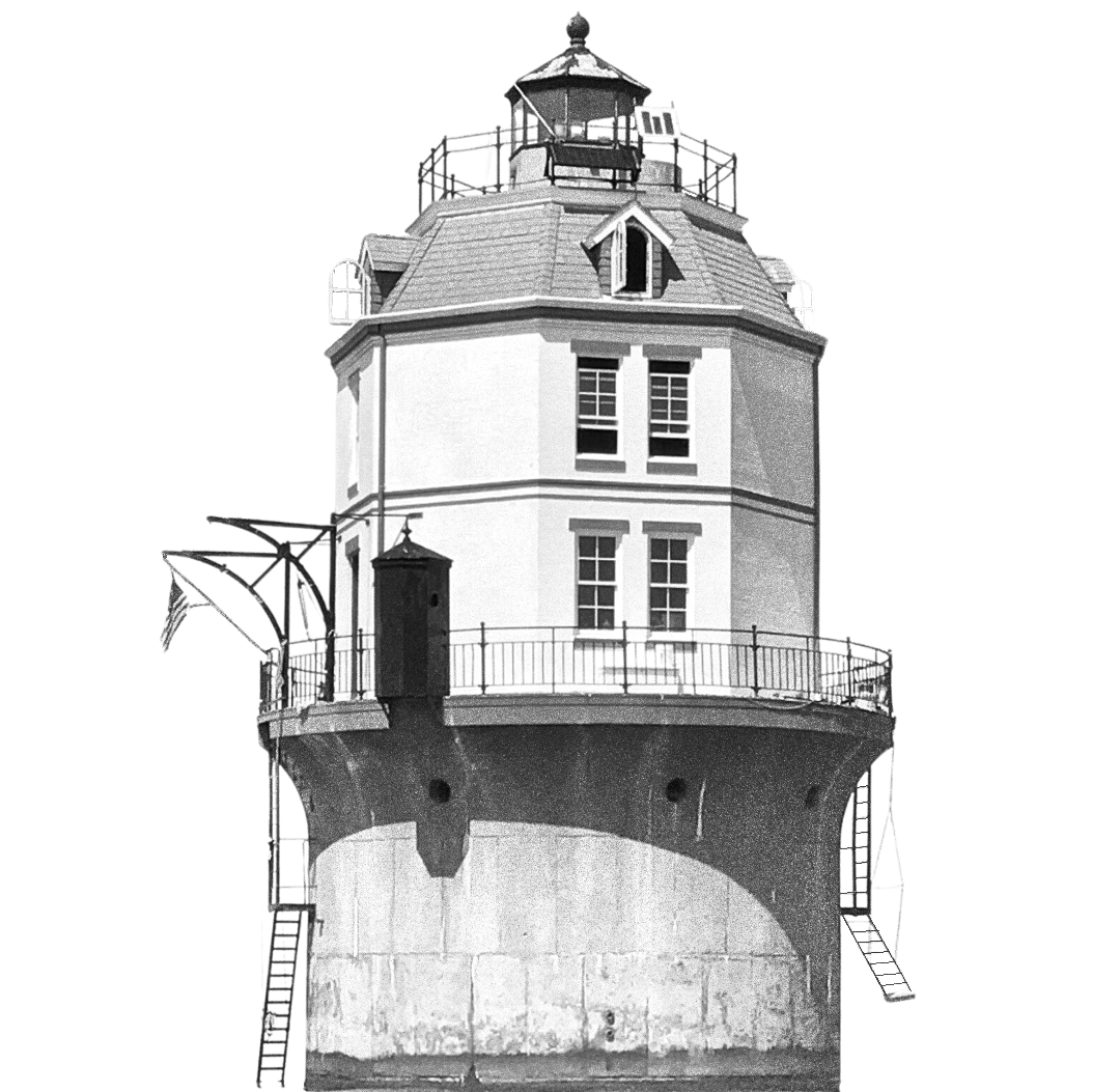 black and white image of the Baltimore Light