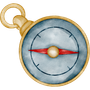 watercolor illustration of a compass