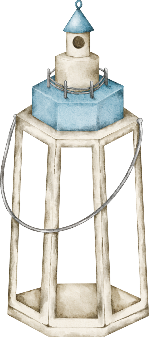 watercolor illustration of a lantern