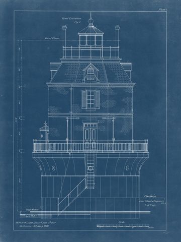 blueprint drawing of the lighthouse