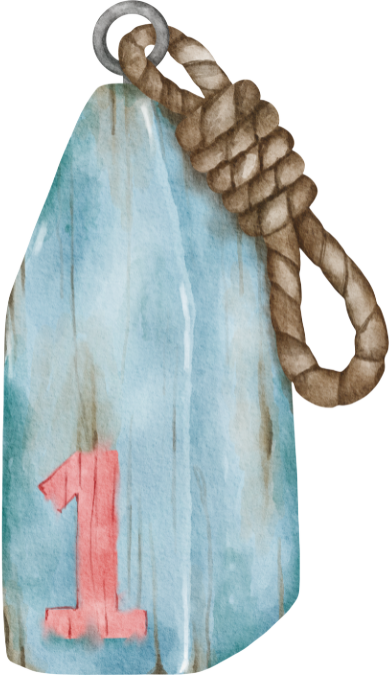 watercolor illustration of a buoy