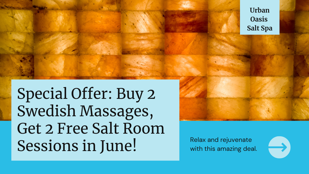 Buy 2 massages, get 2 free salt room sessions in June
