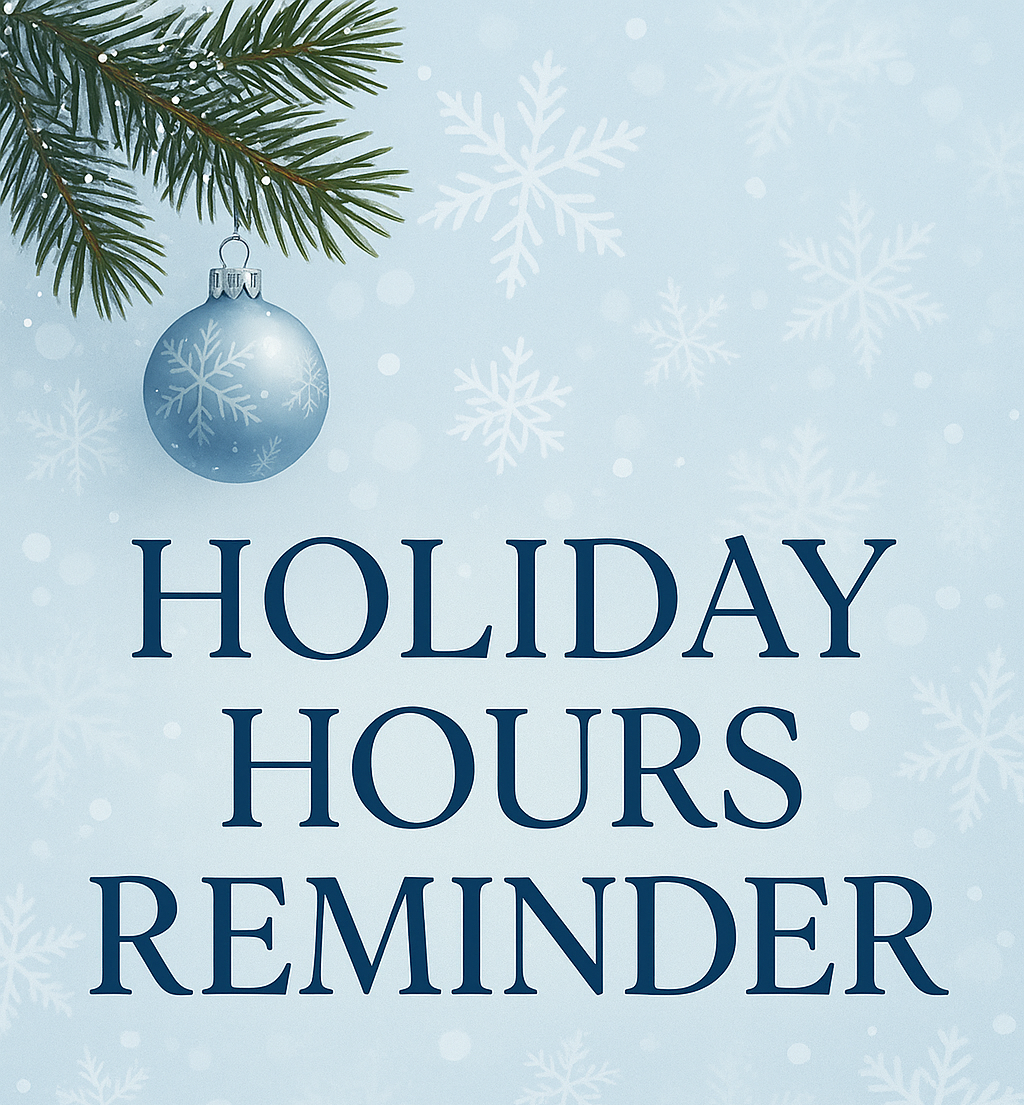 Holiday Hours Urban Oasis Salt Spa