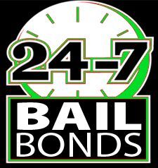A picture of a 24-7 bail bonds logo.