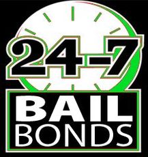 A picture of a 24-7 bail bonds logo.