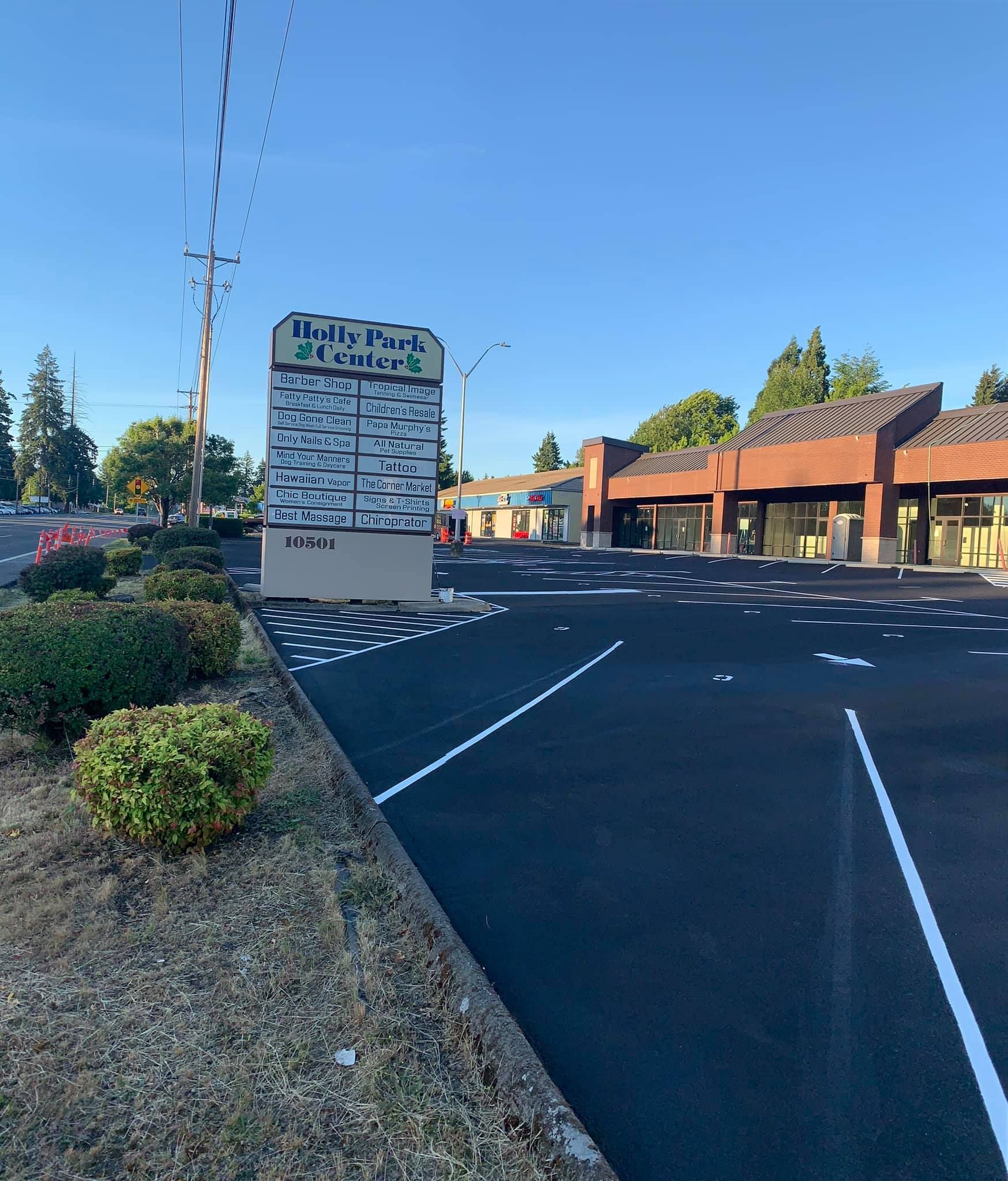 A parking lot with a sign that says that 's a lot