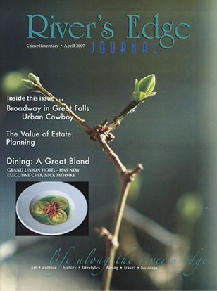 A magazine cover for river 's edge journal