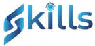 Blue Skills logo with stylized "S" and a target icon above "ills".
