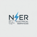 Logo: "NER Electrical Services" with lightning bolt and circuit board icon, blue and gray colors.