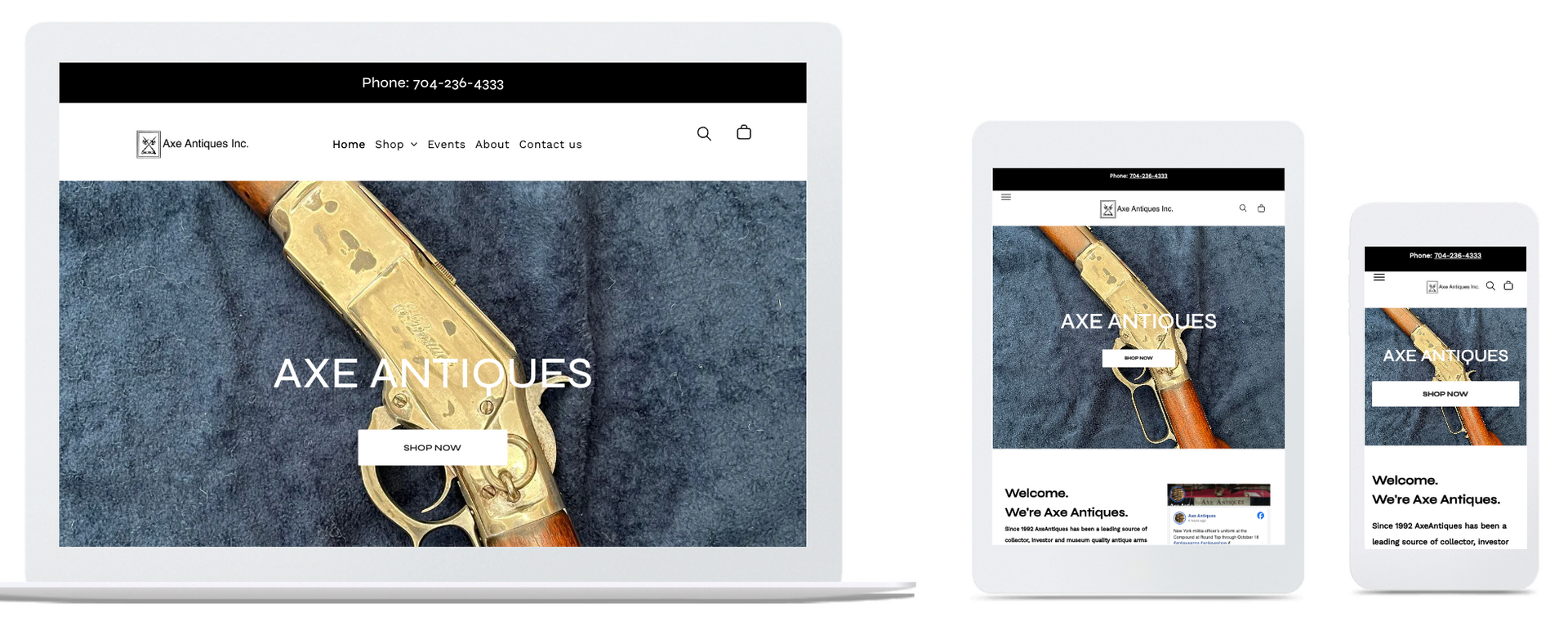 A man is playing a guitar on a tablet , phone , and laptop.