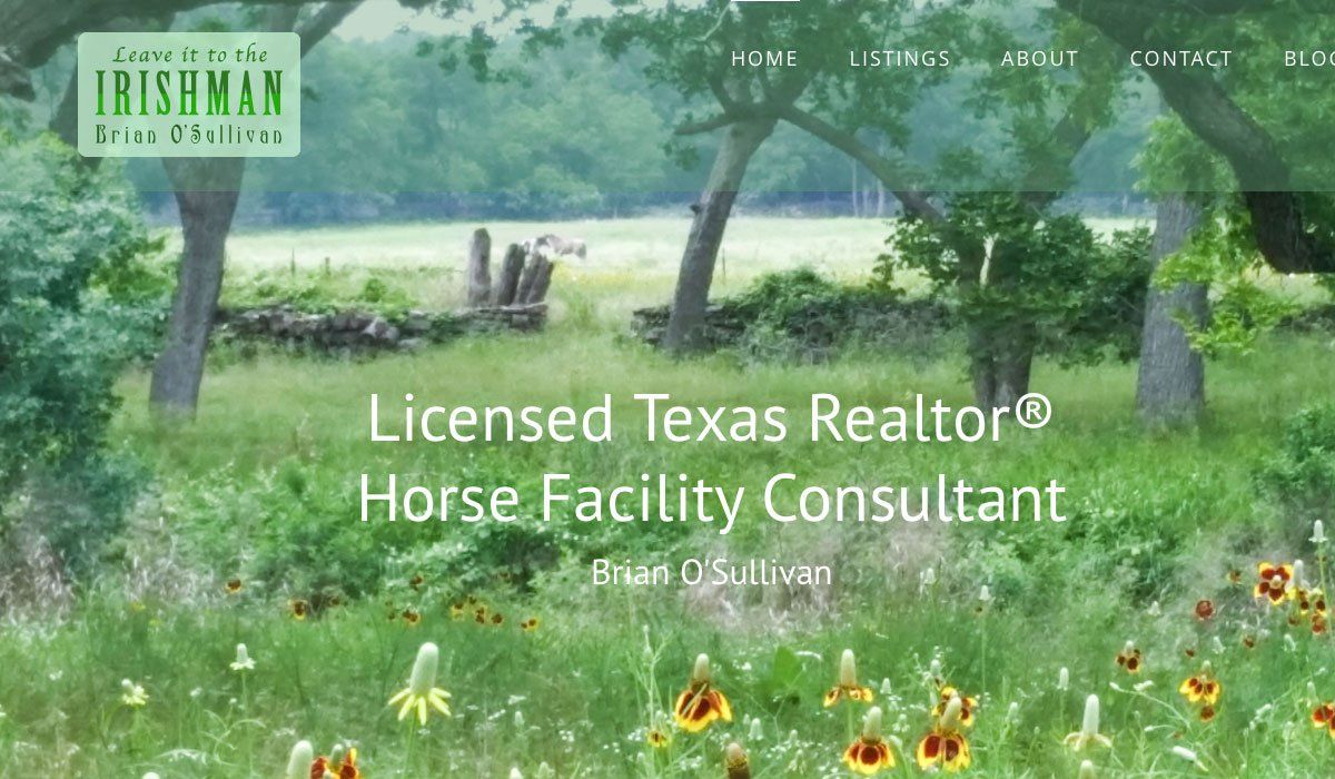 A website for a licensed texas realtor horse facility consultant