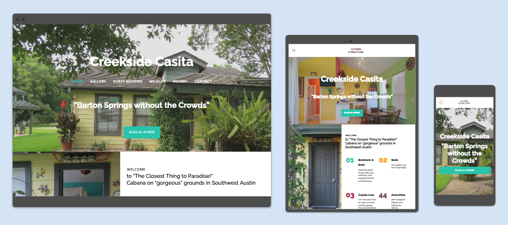 A screenshot of a website on a tablet , phone , and computer.