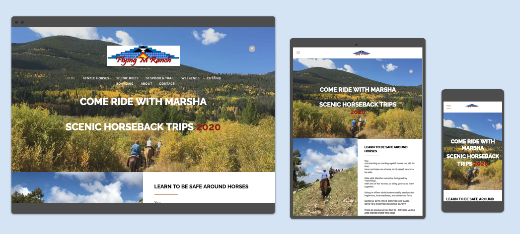 A screenshot of a website on a tablet , phone and computer.