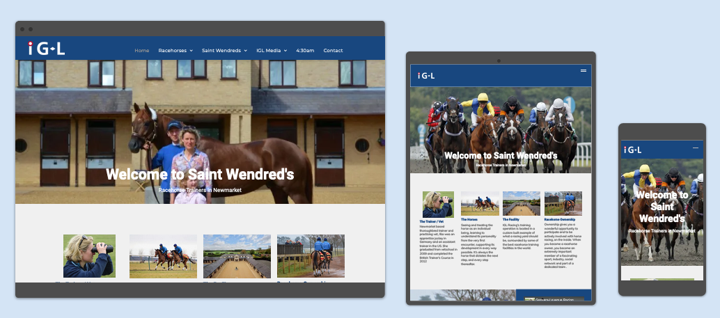 A screenshot of a website on a tablet , phone and computer.