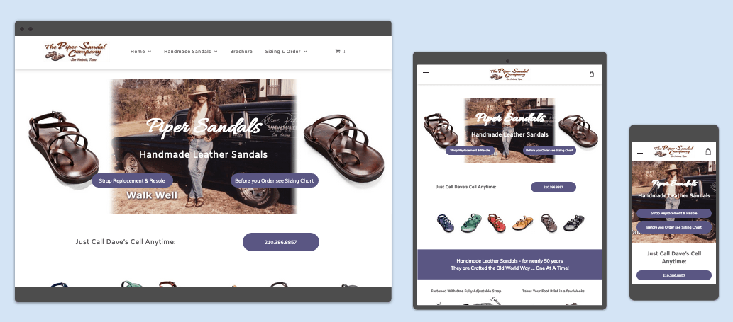 A screenshot of a website on a tablet , phone , and computer.