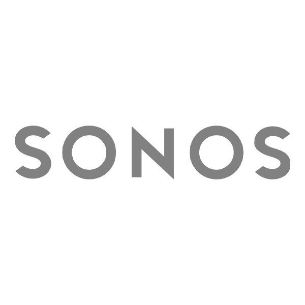 Sonos logo in gray, simple sans-serif font on a white background.