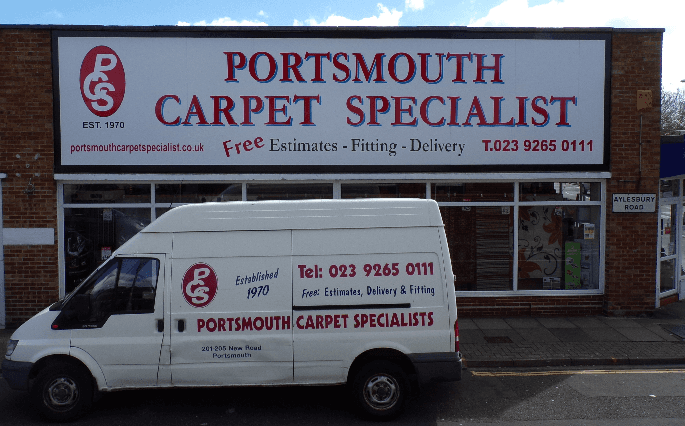 Exterior view of Carpet specialist shop in Portsmouth